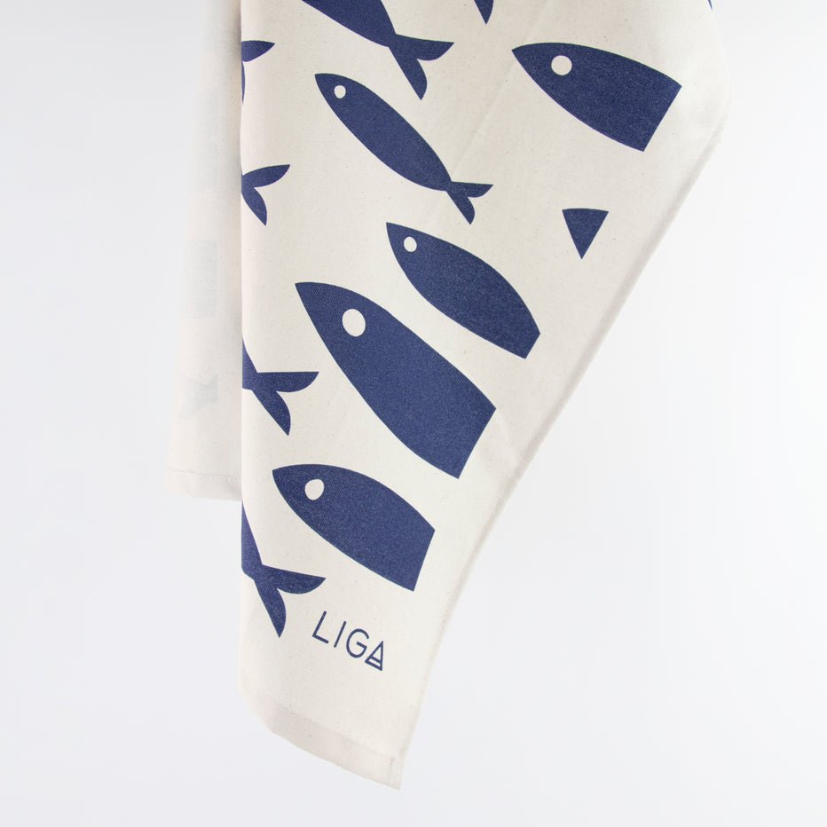 Love Liga Fish Tea Towel - Cream - The Mewstone Candle Co