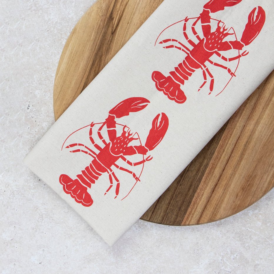 Love Liga Lobster Tea Towel - Red - The Mewstone Candle Co