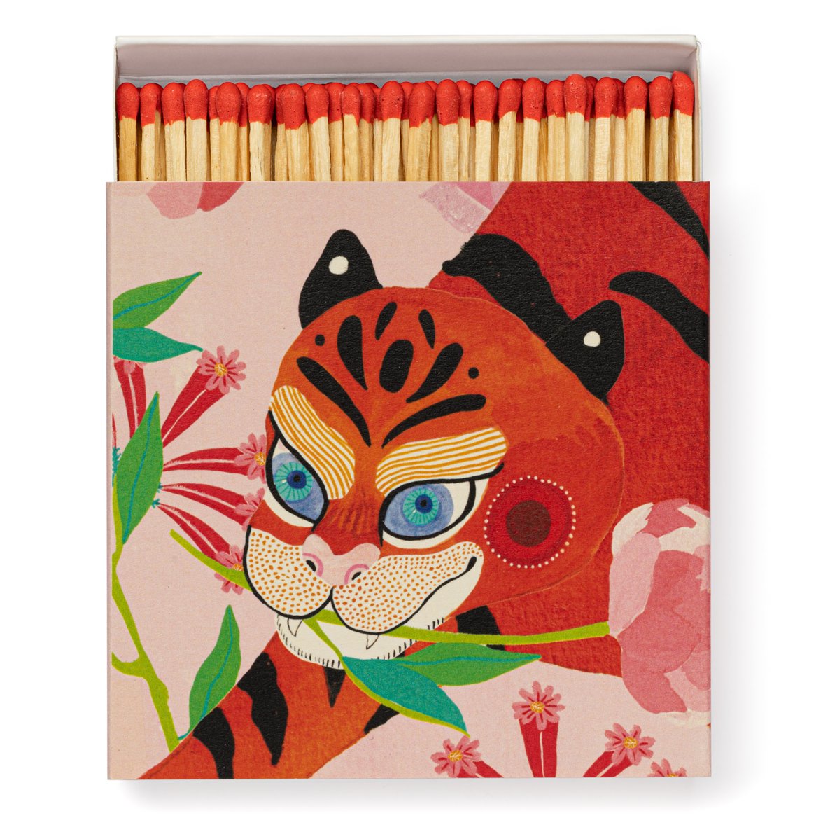 Tiger with Peony Luxury Archivist Matches - The Mewstone Candle Co