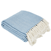 Weaver Green Cobalt Herringbone Blanket - The Mewstone Candle Co